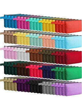 100 Pcs Canvas Makeup Bags - 7.5x5x2 Inch, Perfect for Travel & Organization